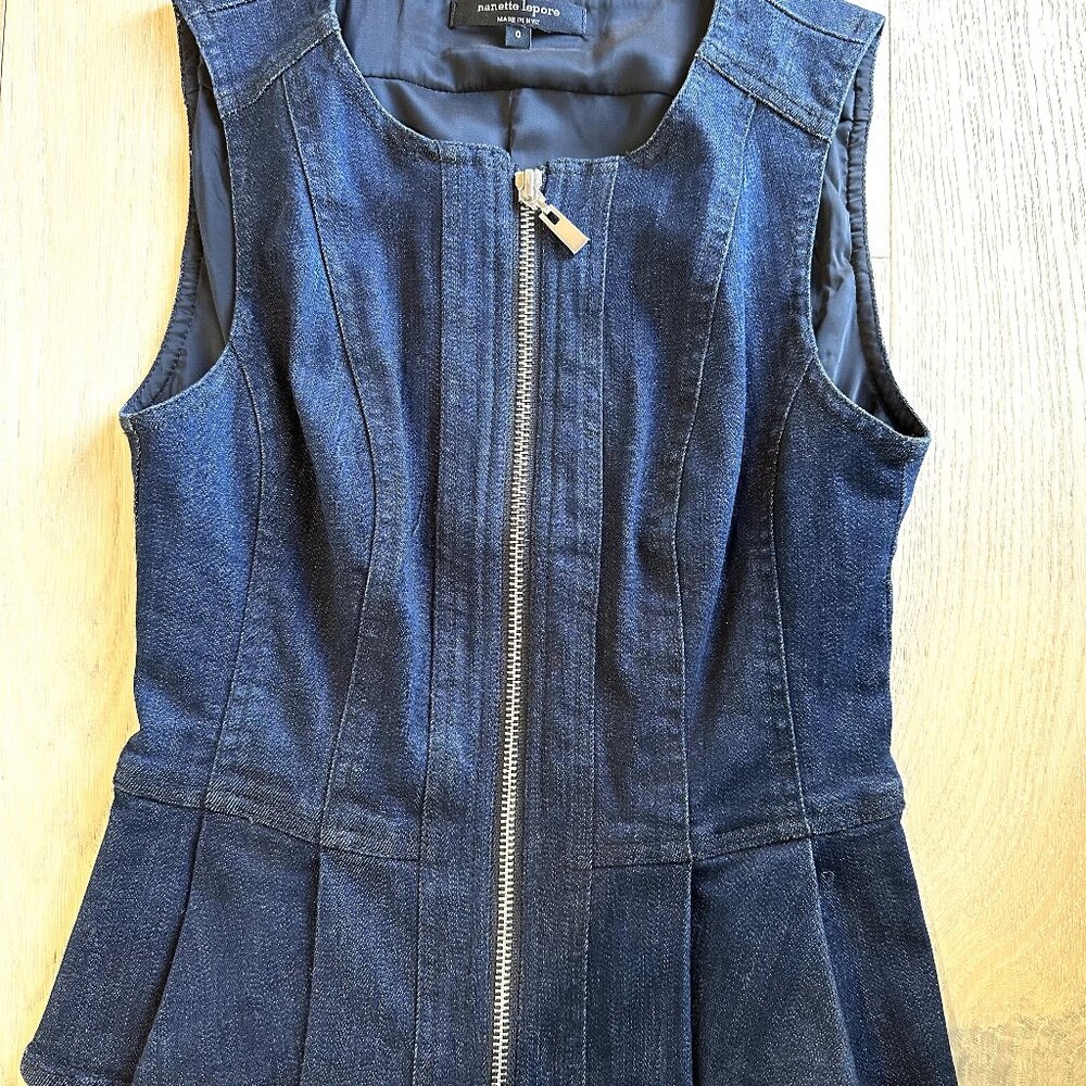 Dark blue stylish jean vest